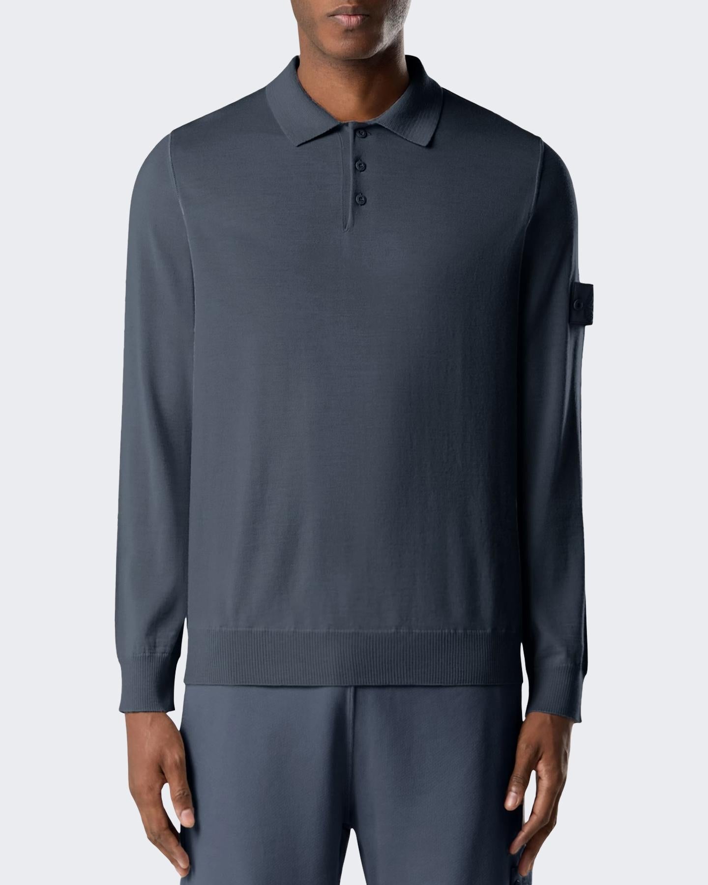 Heren LongSleeve Polo Ghost Blauw
