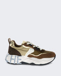 Dames Leren sneaker met vetersluiting Bruin — huidige kleur