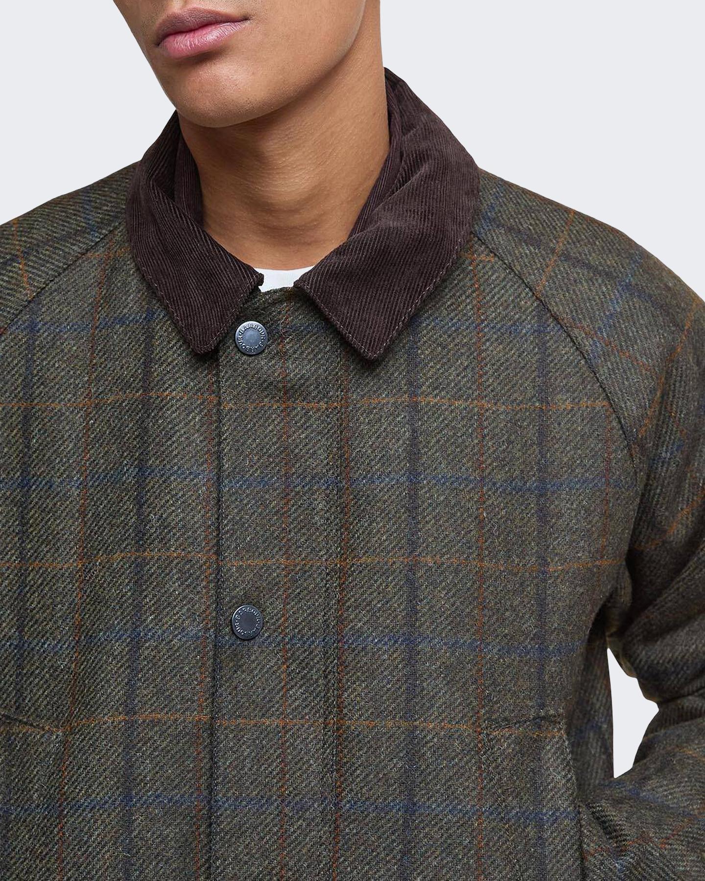 Heren Bedale Check Woll Jacket Bruin