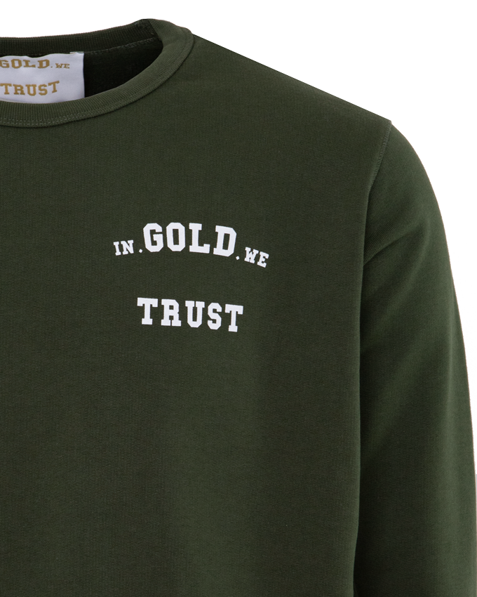 Groene in gold discount we trust trui