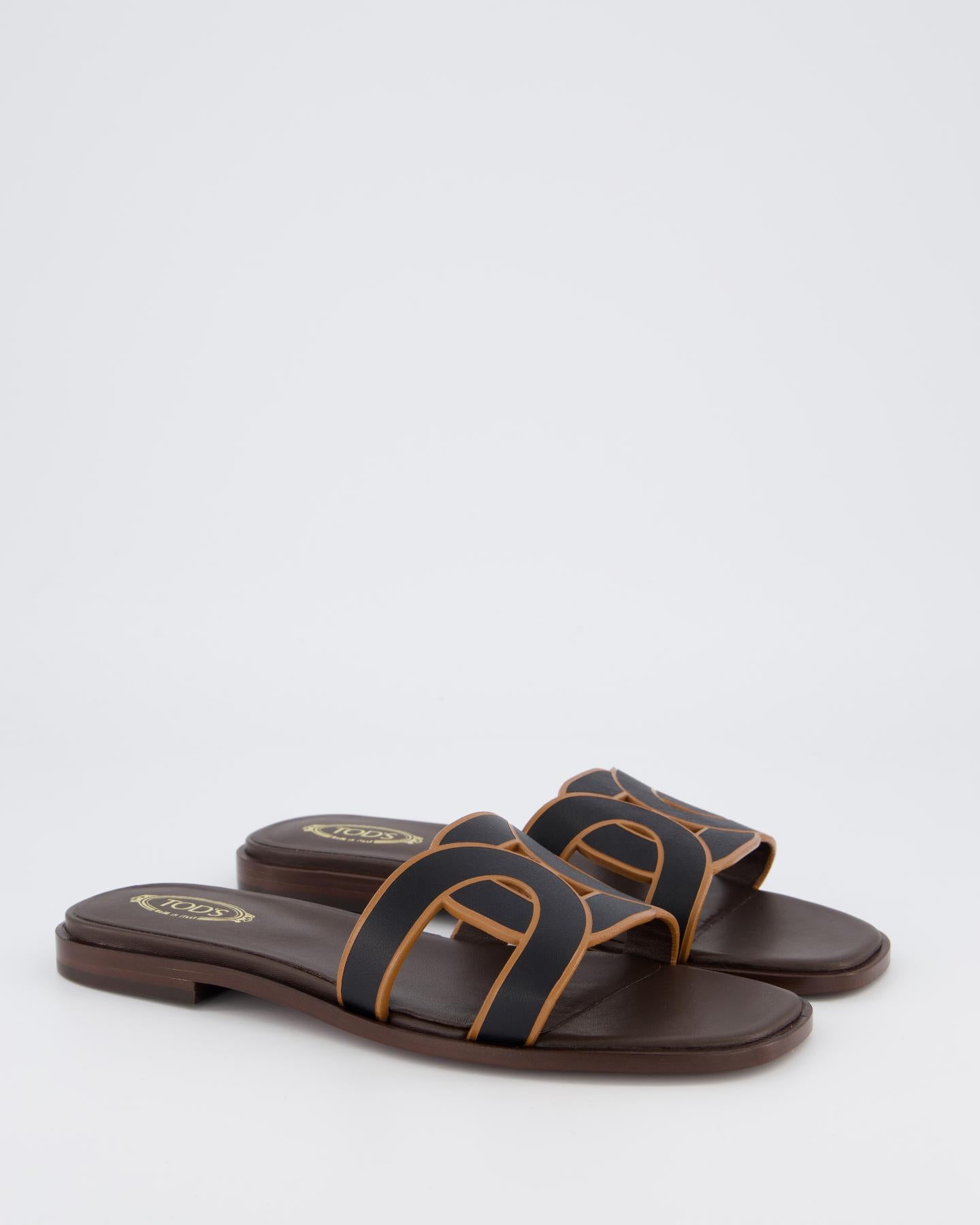 Dames Leather Sandal Bruin/Zwart