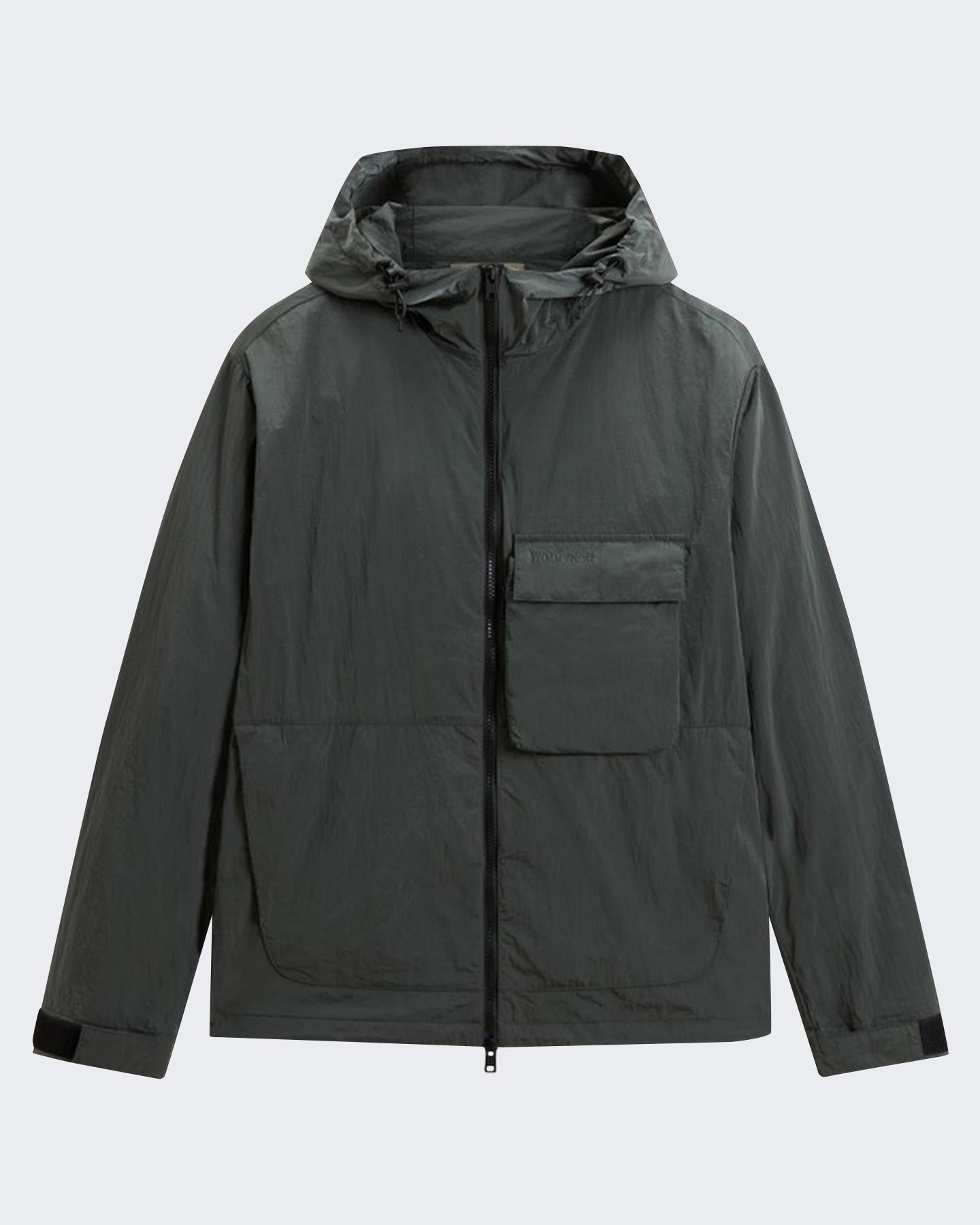 Heren Shiny Nylon Hooded Jacket