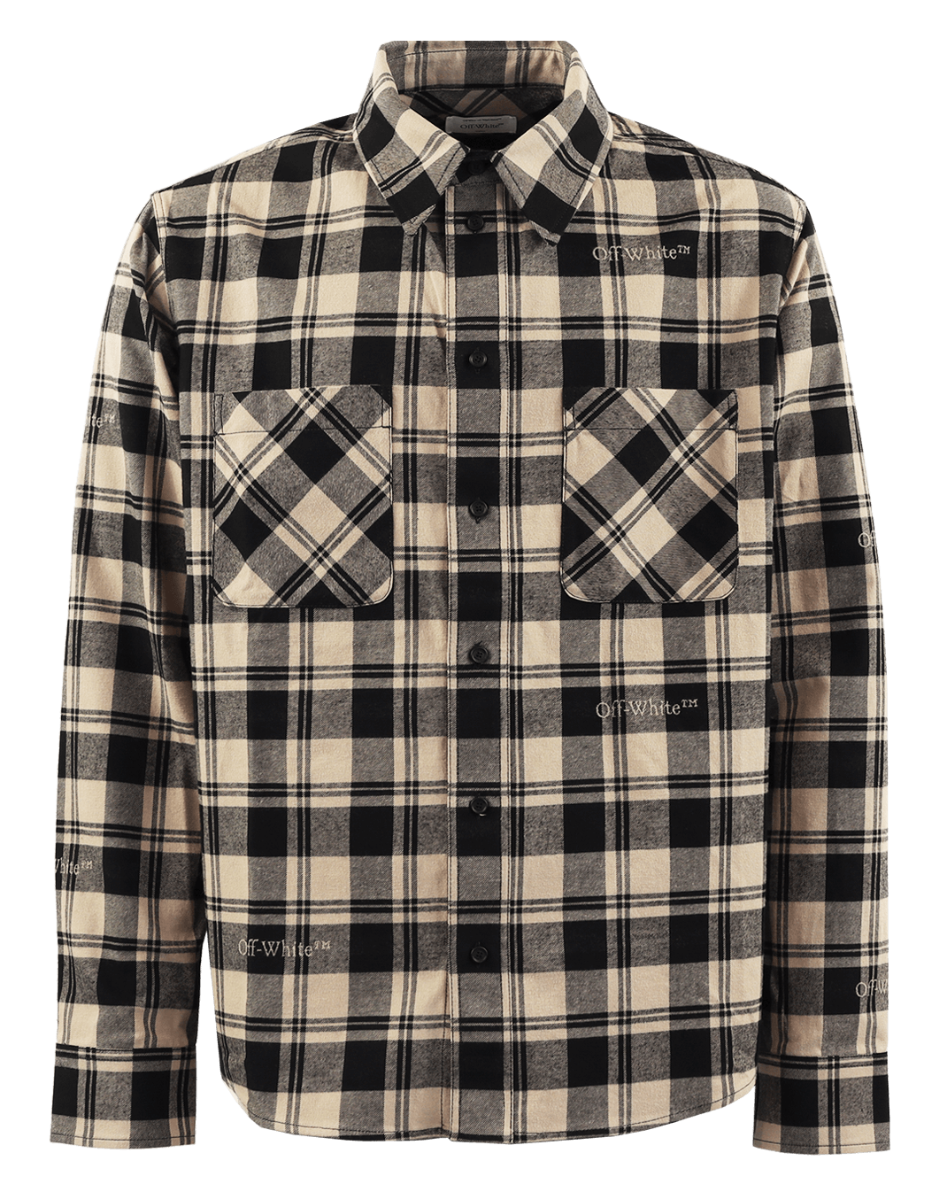 Heren Check Flannel Shirt Zwart