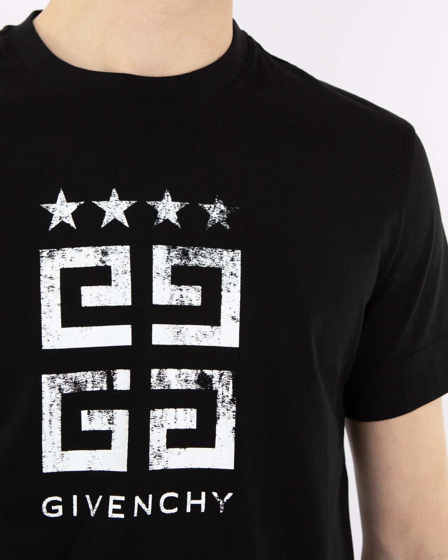 Givenchy Heren 4G Stars Zwart T-shirt – foto 6