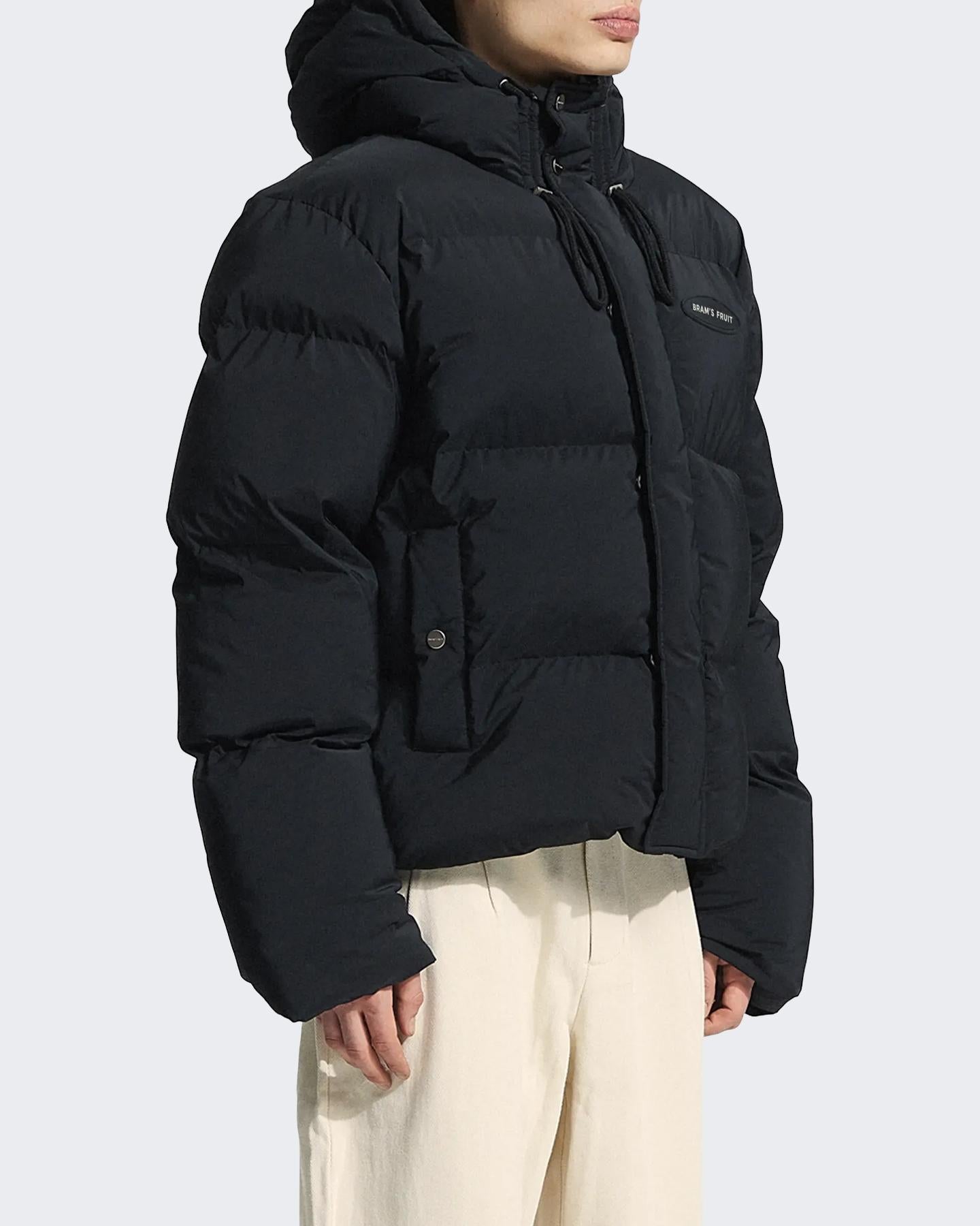 Heren Hooded Puffer Jacket Zwart