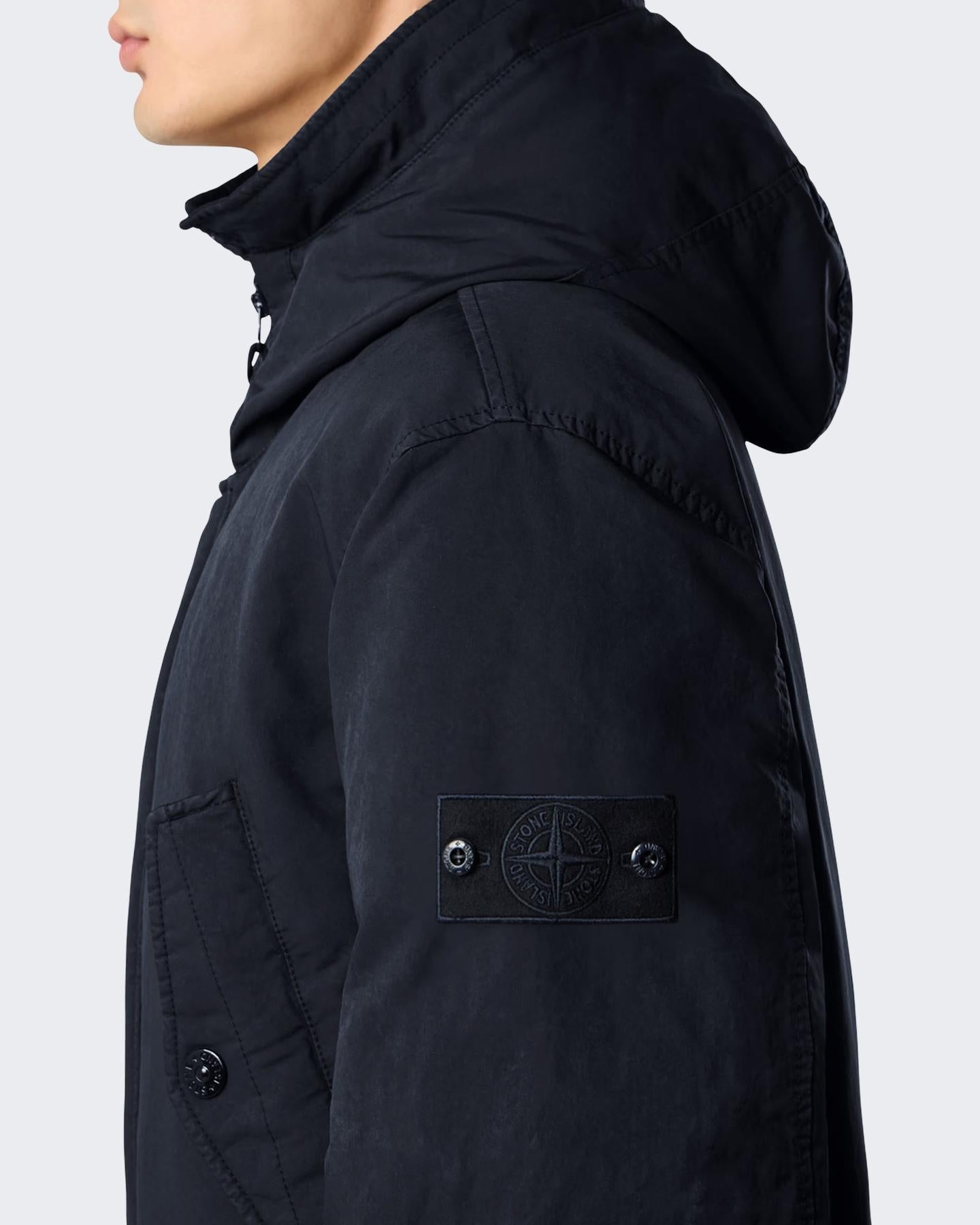 Heren Short Parka Blauw