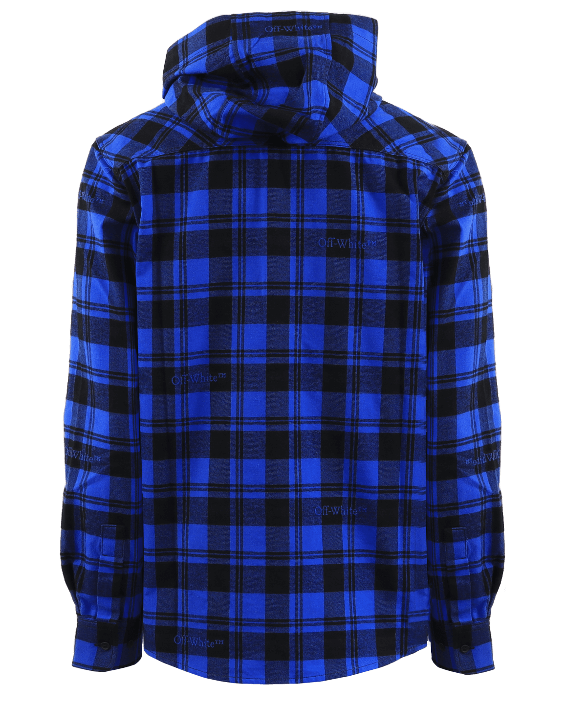 Heren Check Flannel Hooded Blauw
