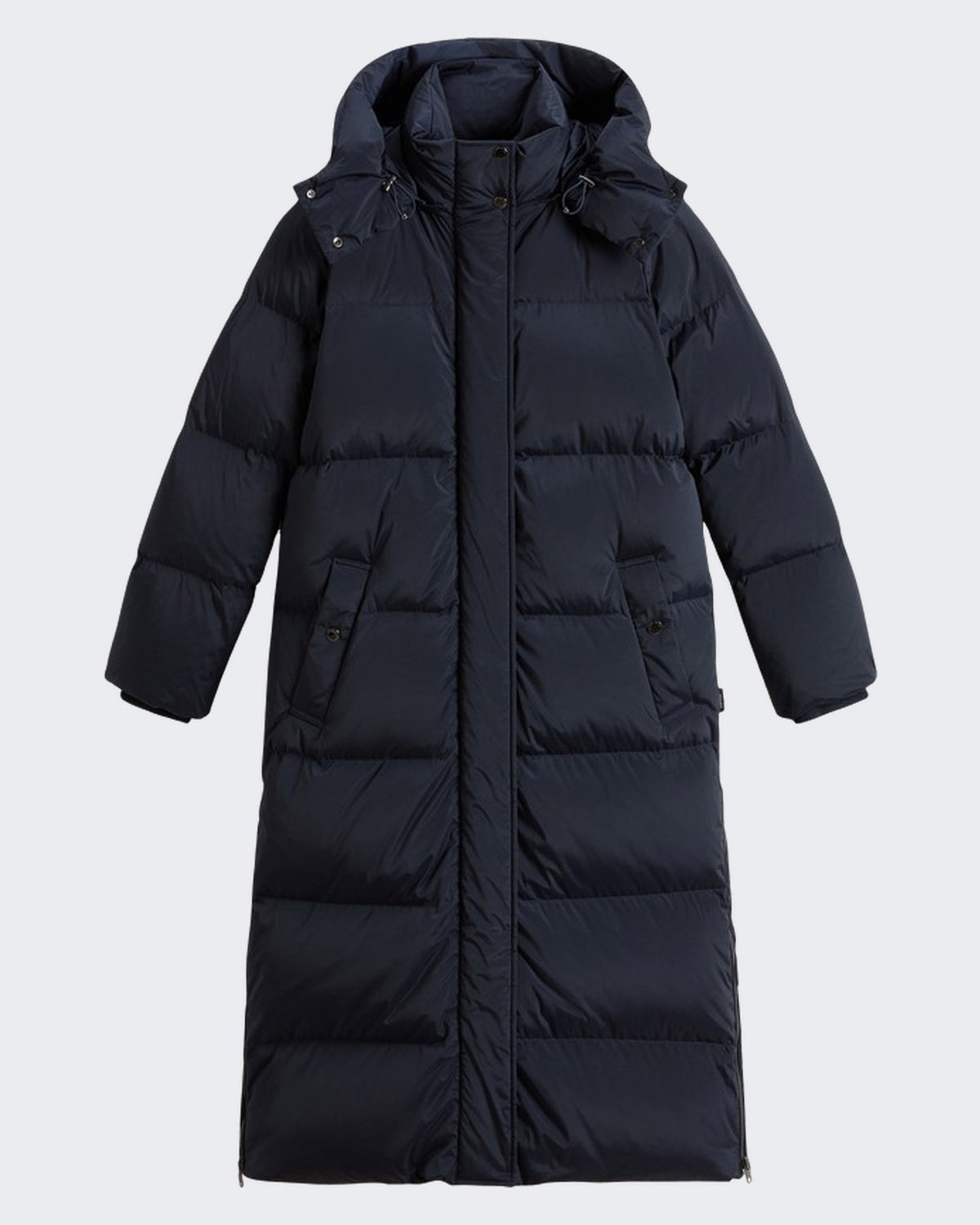 Woolrich Dames Kelly lange parka melton blauw - Eleganza.nl