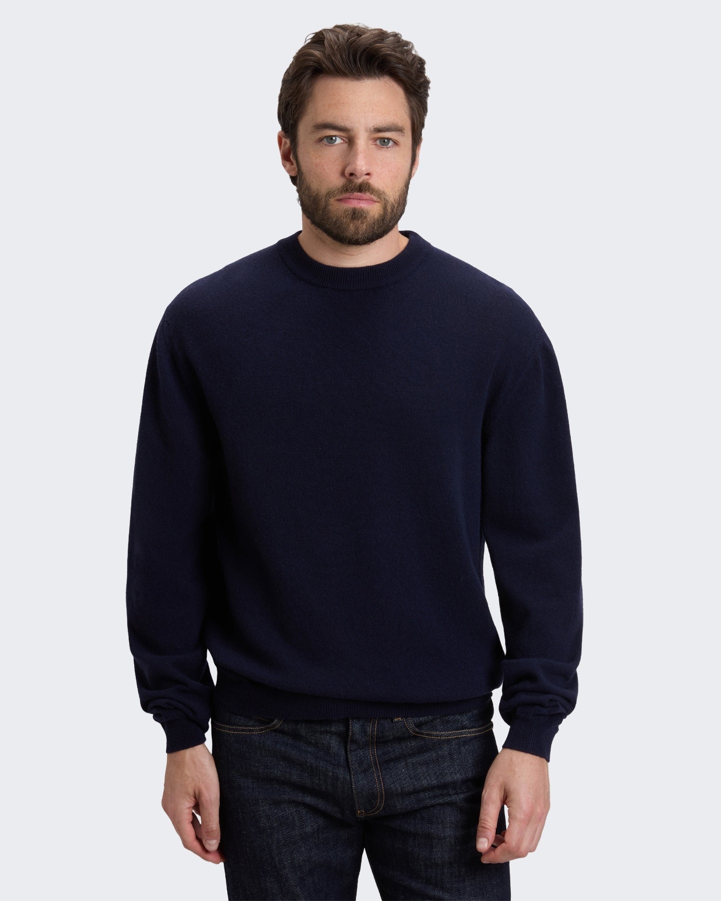 Woolrich Heren Lamswollen sweater met ronde hals Blauw - Eleganza.nl