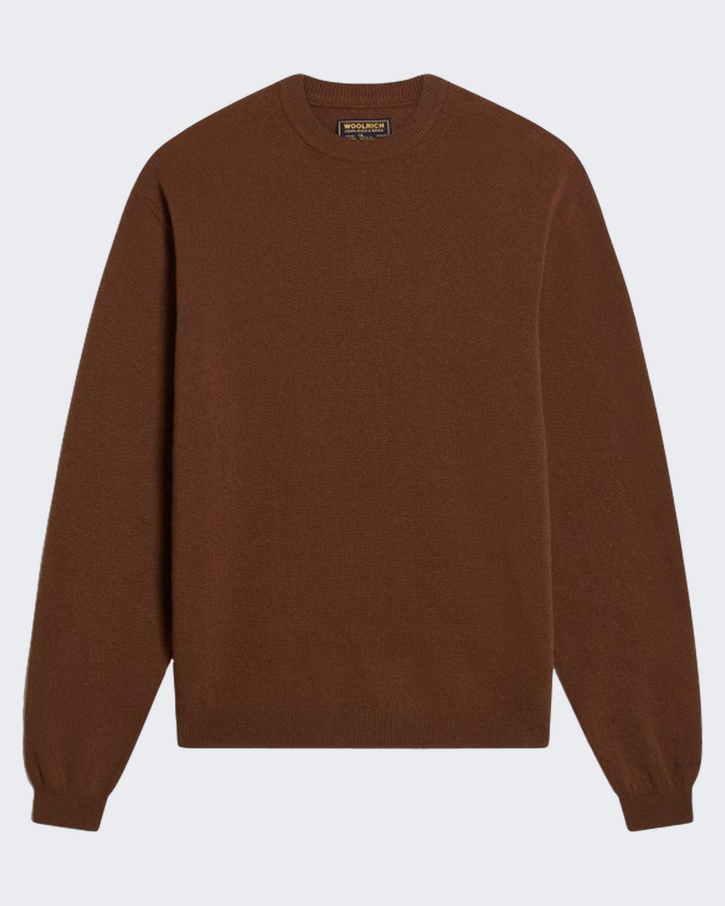 Woolrich Heren Lamswollen sweater met ronde hals Bruin - Eleganza.nl