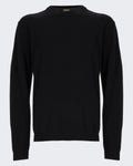 Heren Lamswollen sweater met ronde hals Zwart