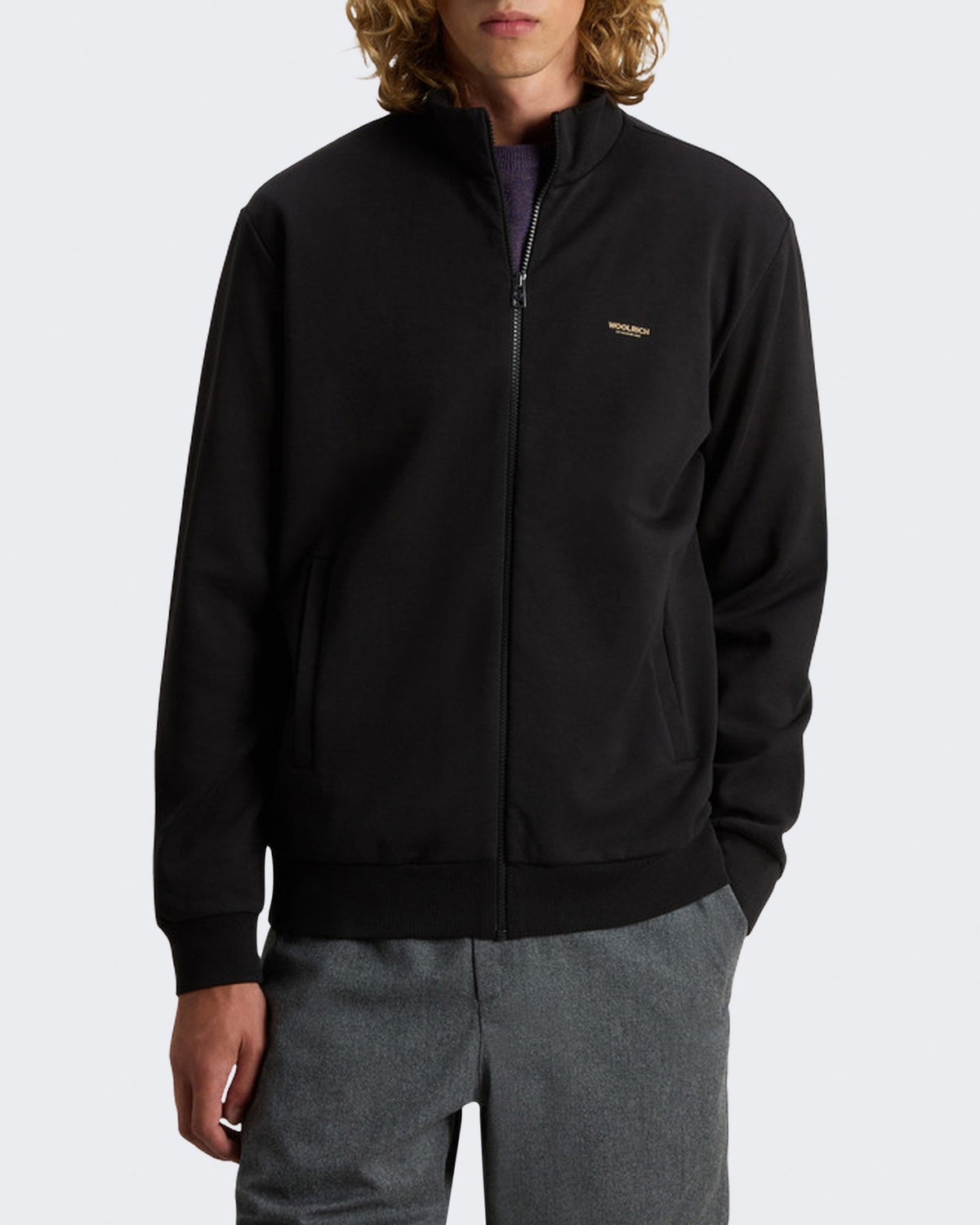 Woolrich Heren Logo interlock trui Zwart - Eleganza.nl