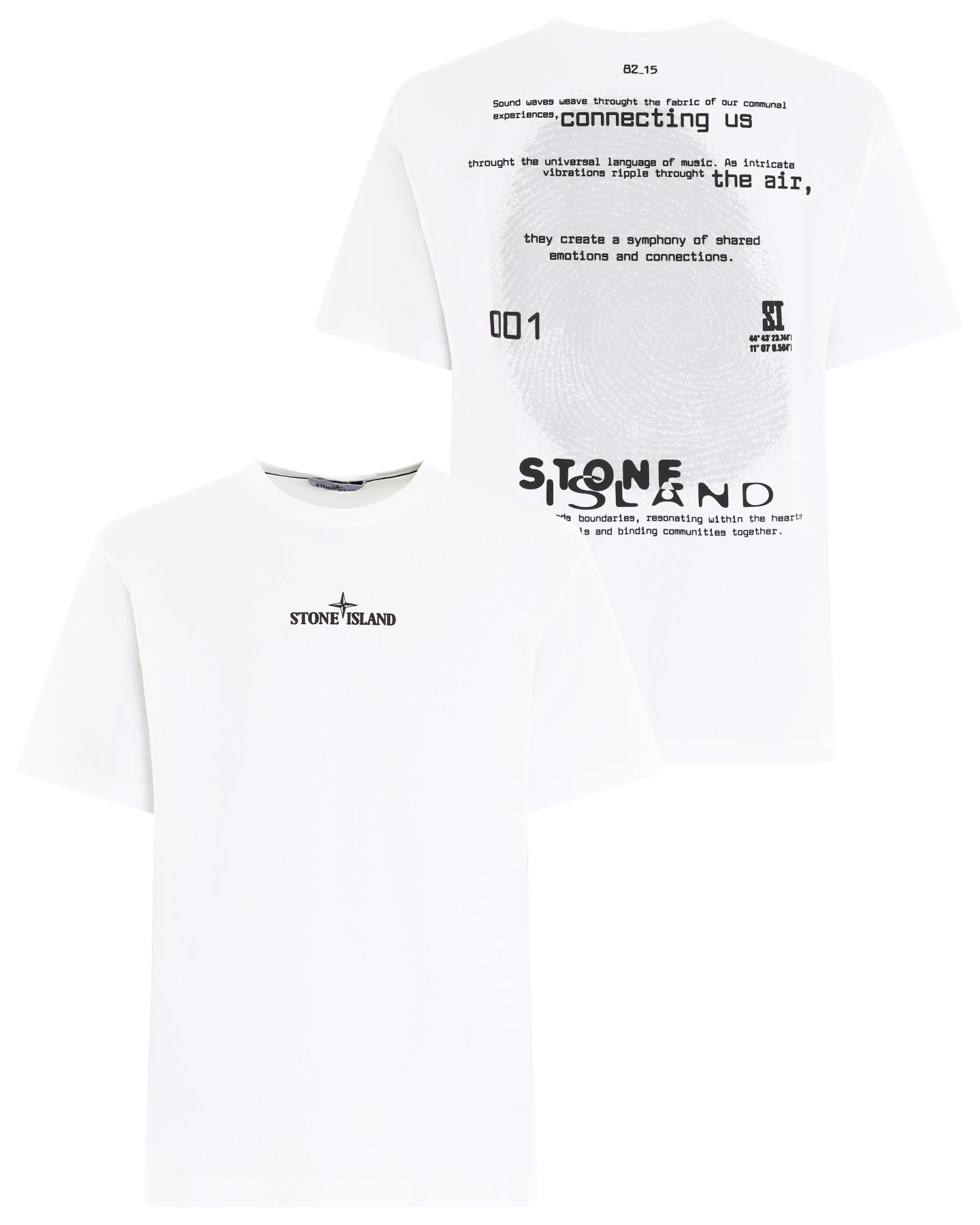 Heren Finger Print T-Shirt Wit