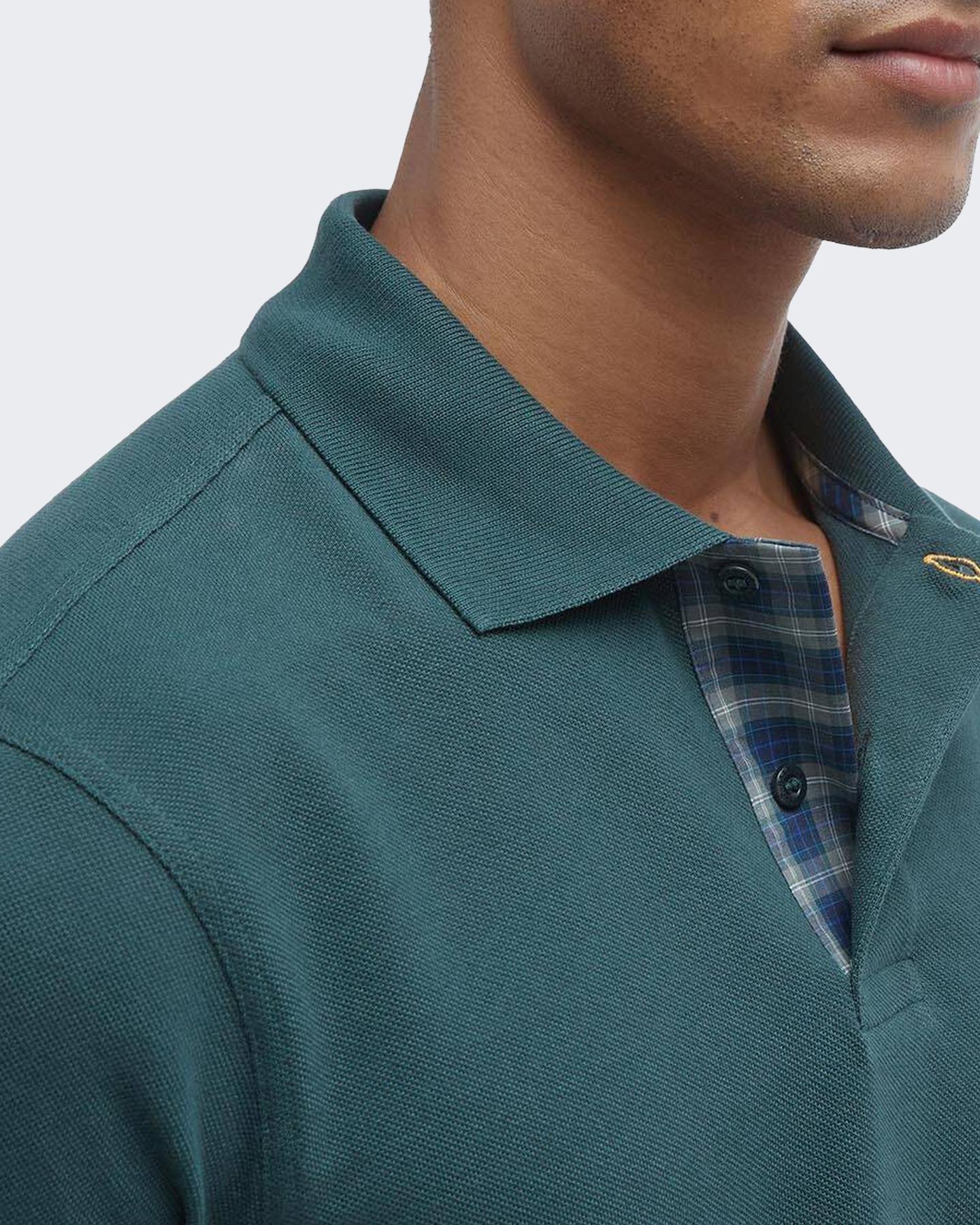 Heren Tartan Pique Polo Groen