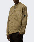 C.P.Company Herren Lens Zipped Overshirt Braun — huidige kleur