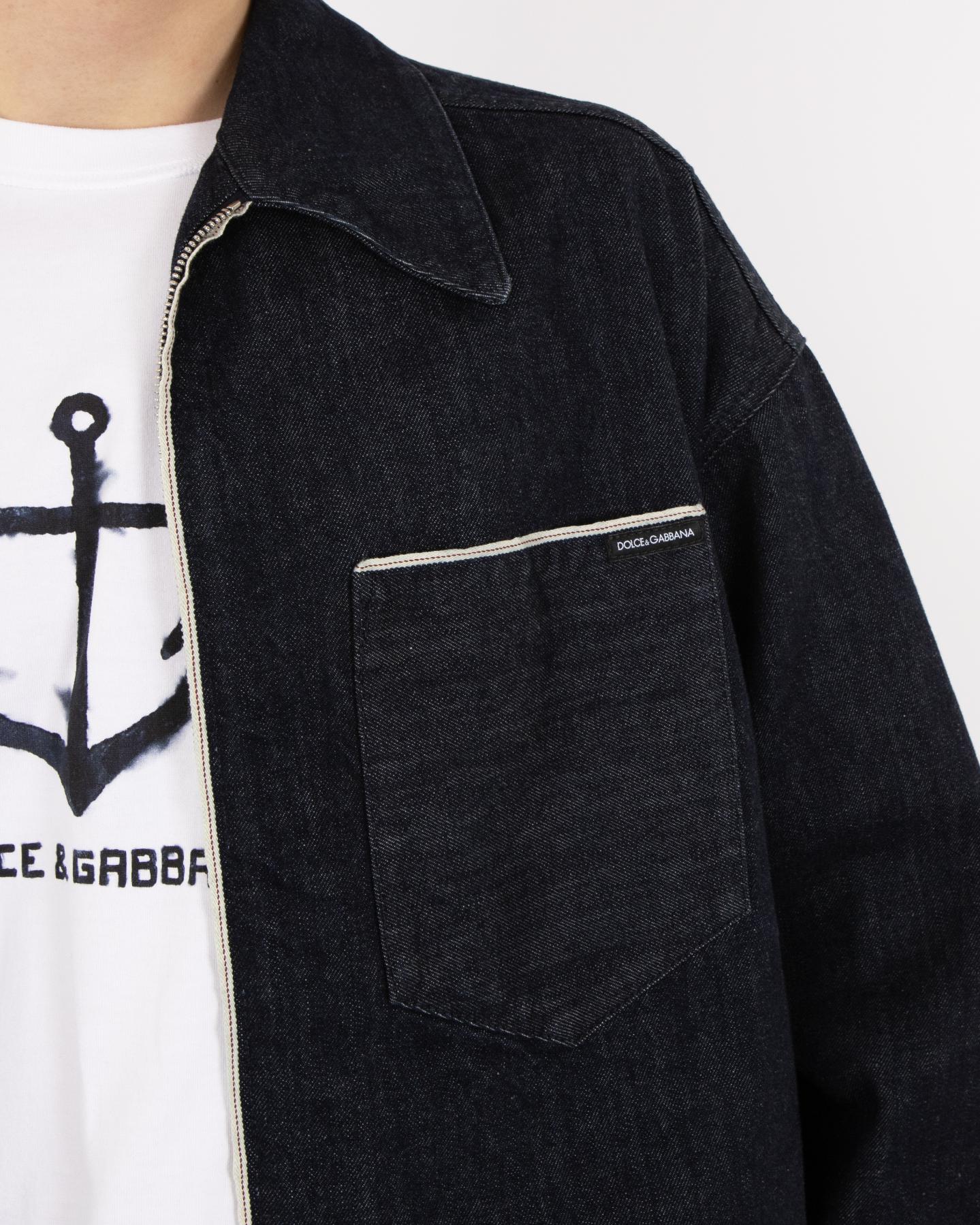 Heren Selvedge Denim Zipper Blauw