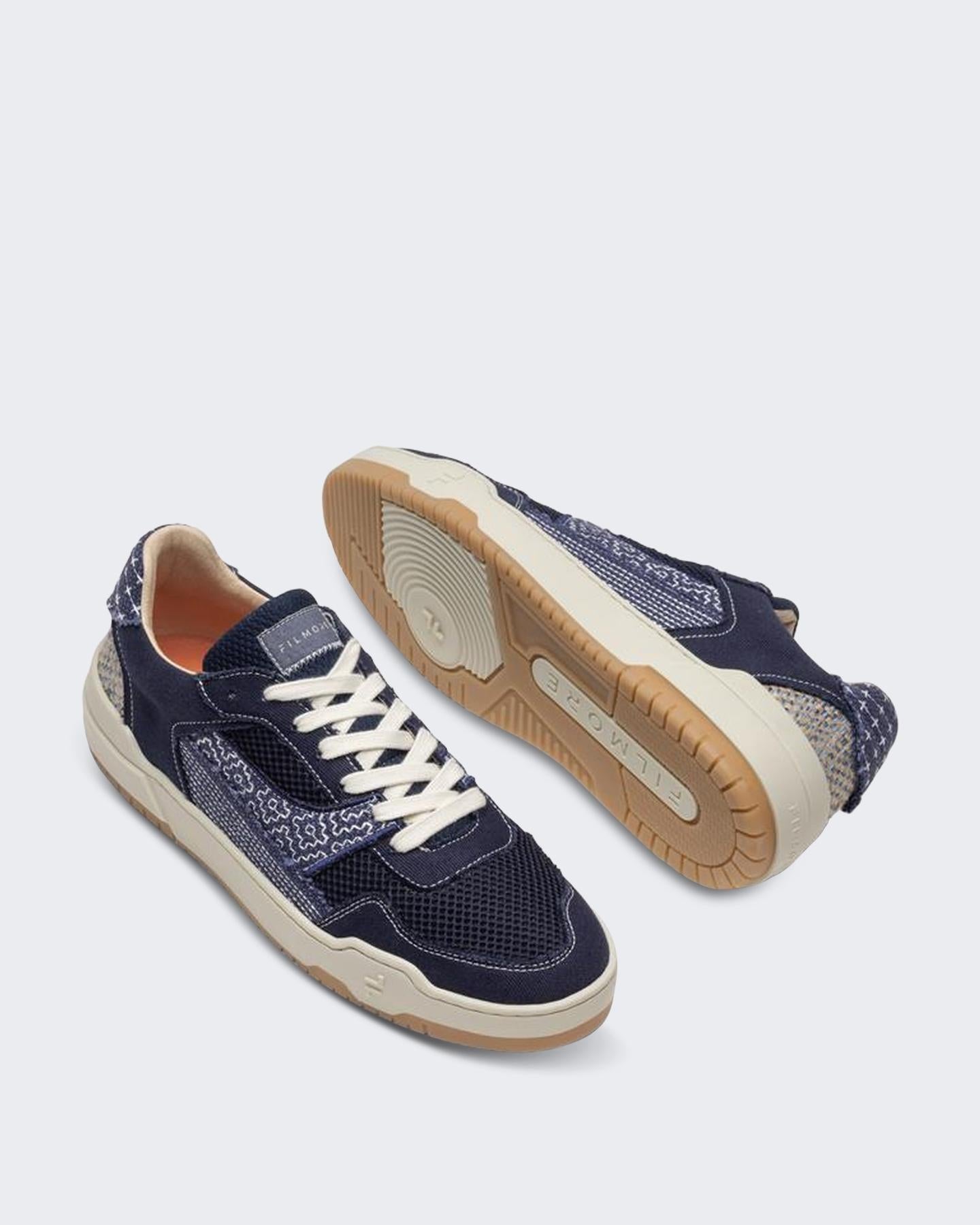 Filmore Heren Etna Sashiko Sneaker Blauw