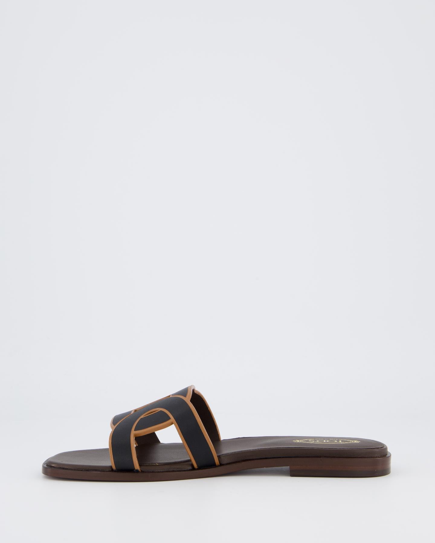 Dames Leather Sandal Bruin/Zwart