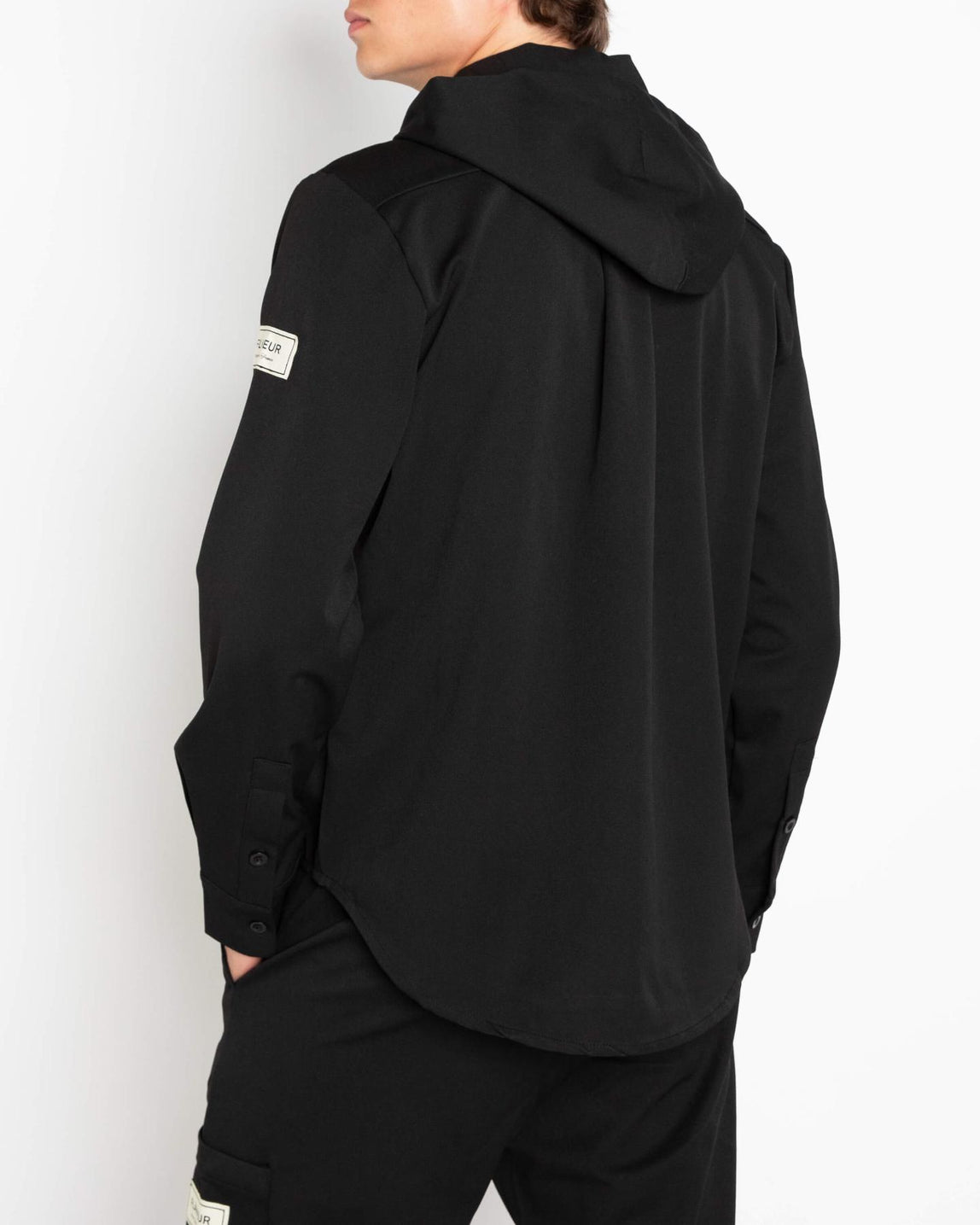 Heren Atelier Hooded Shirt Zwart